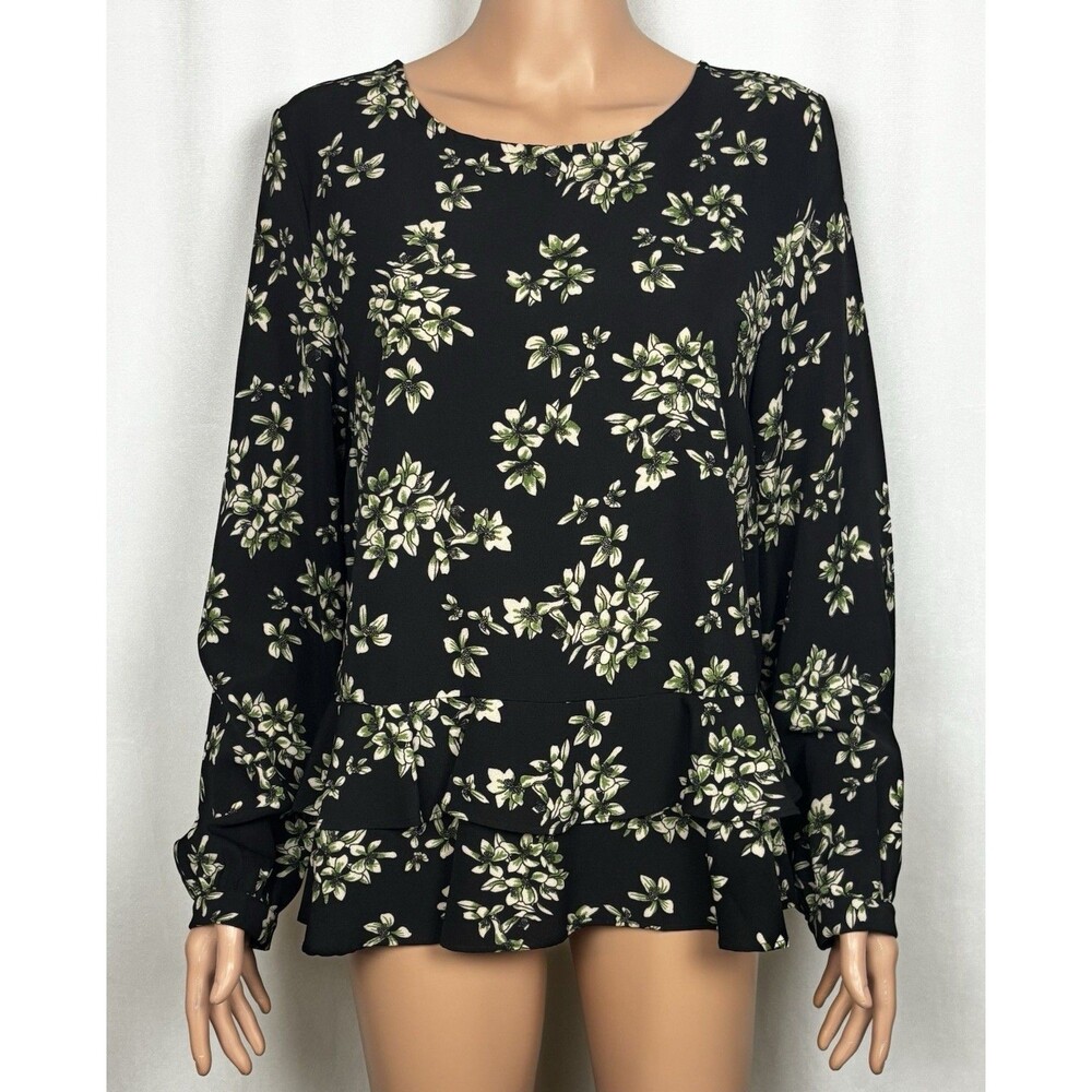 Very J Women’s Size Large Floral Print Long Sleeve Blouse